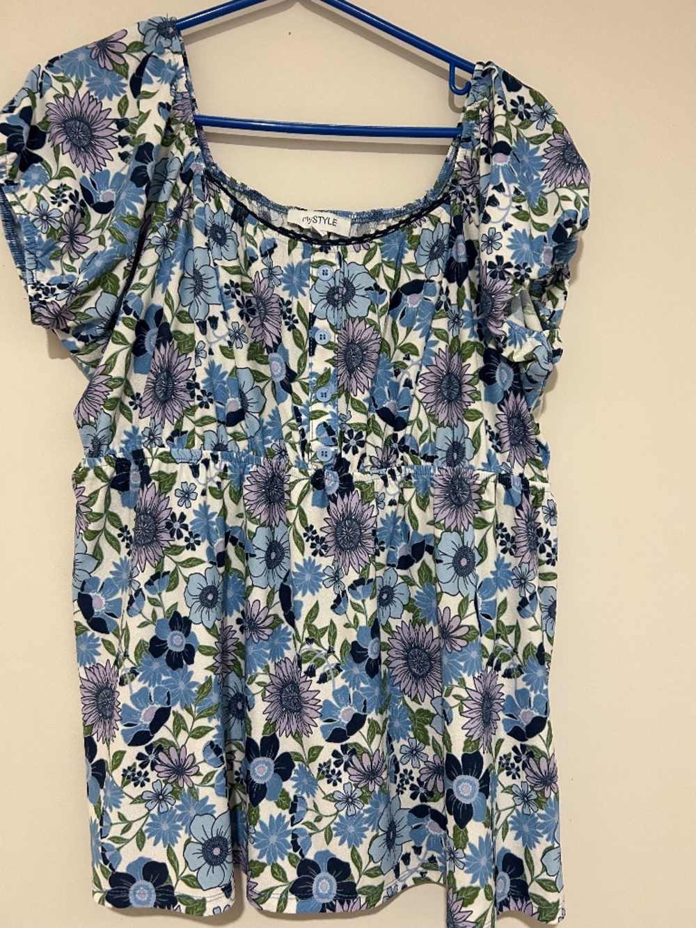 Blue floral shirt